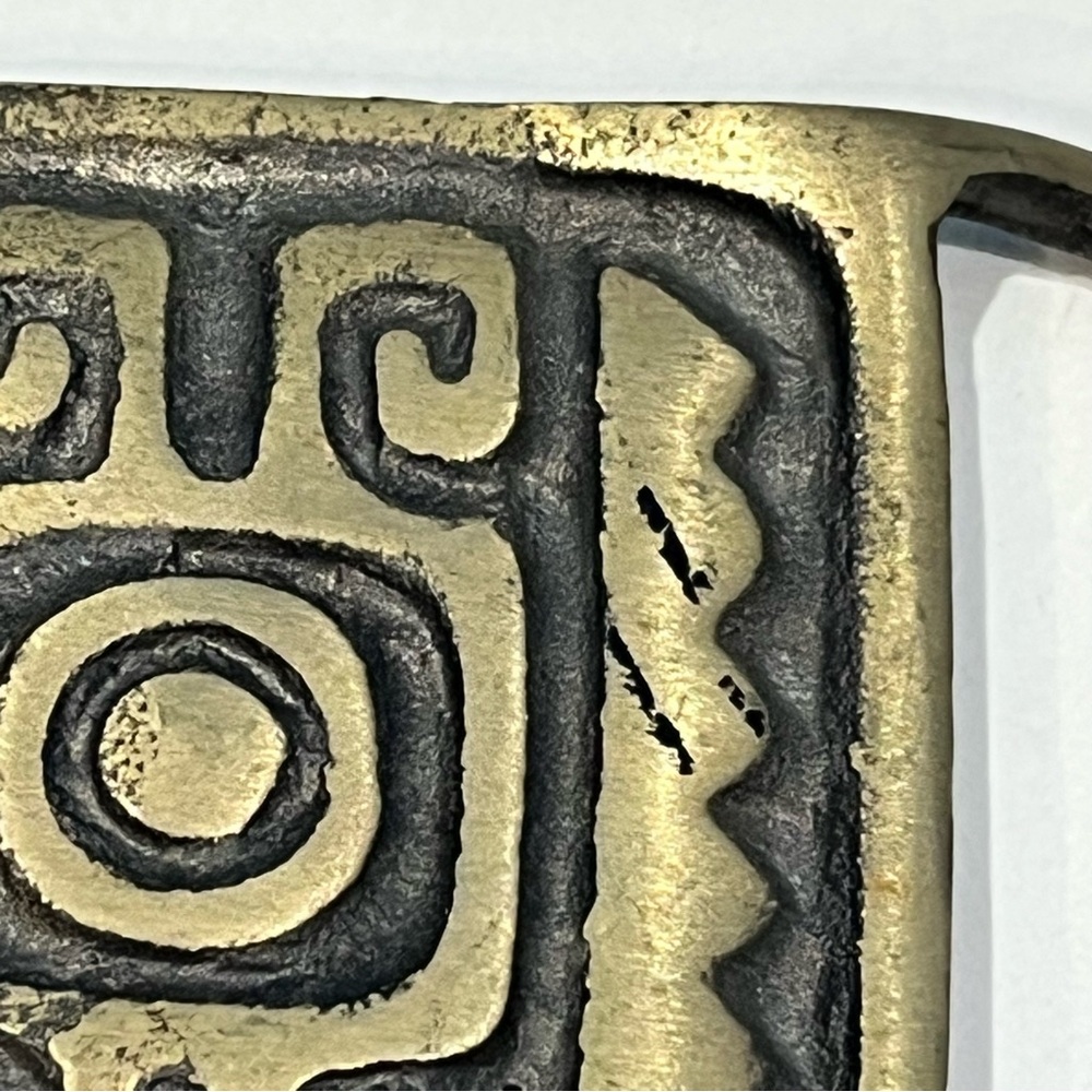 Set Of 2 Vintage Metal Belt Buckles Native American Inspired And 708 Steel - Picture 12 of 16